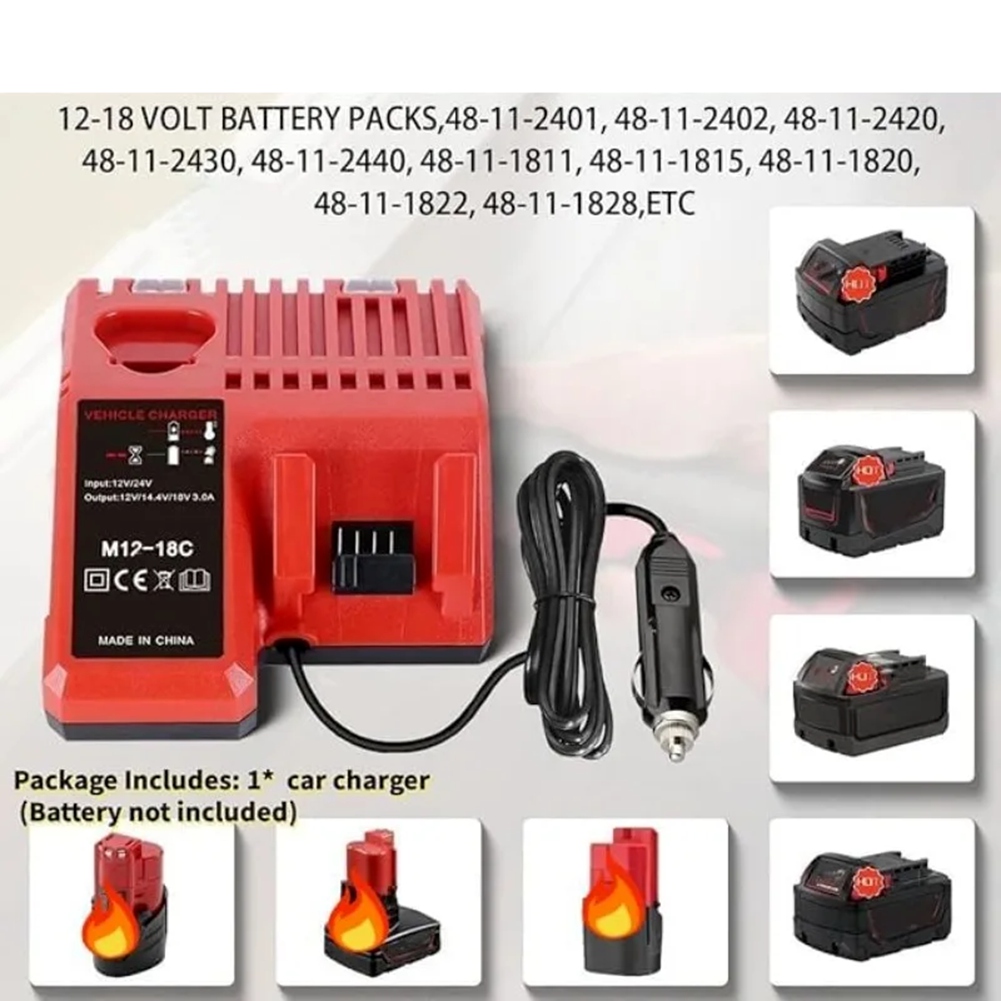 Chargers - เครื่องชาร์จแบตเตอรี่ที่ใช้งานร่วมกันได้สำหรับแบตเตอรี่ Milwaukee 12V 14V 18V M18