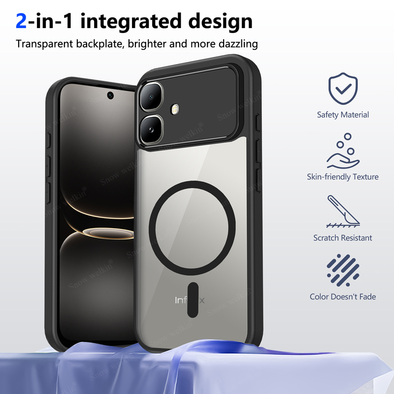 Clear Shockproof Bumper Case - เคสซิลิโคนใสแบบแม่เหล็กสำหรับอินฟินิกซ์ สมาร์ท 20 สมาร์ท 10 4G