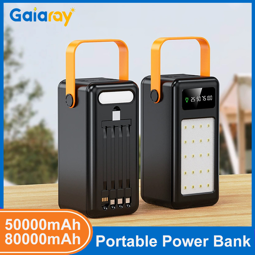 Power Banks - แบตเตอรี่สำรองพกพา 50000mAh 80000mAh ชาร์จเร็ว แบตเตอรี่สำรองสำหรับกิจกรรมกลางแจ้ง แคมป์ปิ้ง