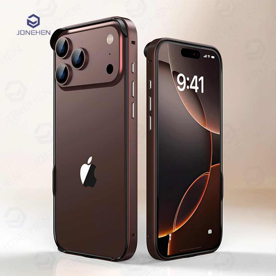 Metal Bumper Aluminum Frame Case - เคสโลหะอะลูมิเนียมพร้อมกรอบซิลิโคนแบบไฮบริดน้ำหนักเบาสำหรับ iPhone 18 17 16 15