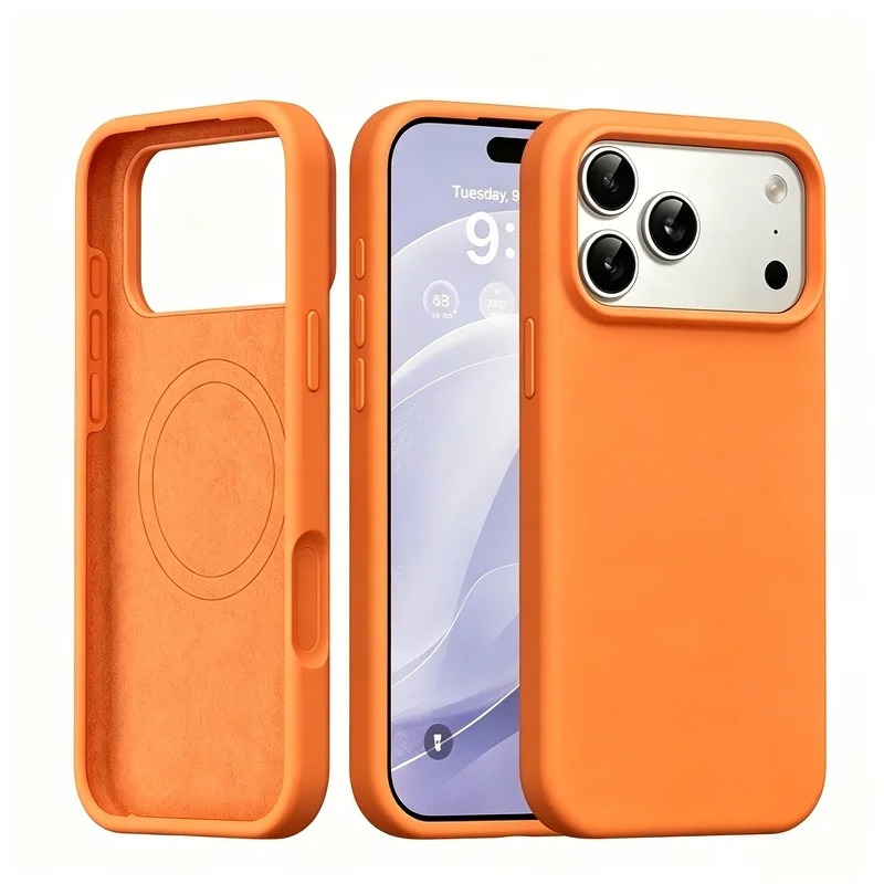 Liquid Silicone Magnetic Phone Case - เคสซิลิโคนเหลวแม่เหล็กสำหรับ iPhone 18 17 Pro 17