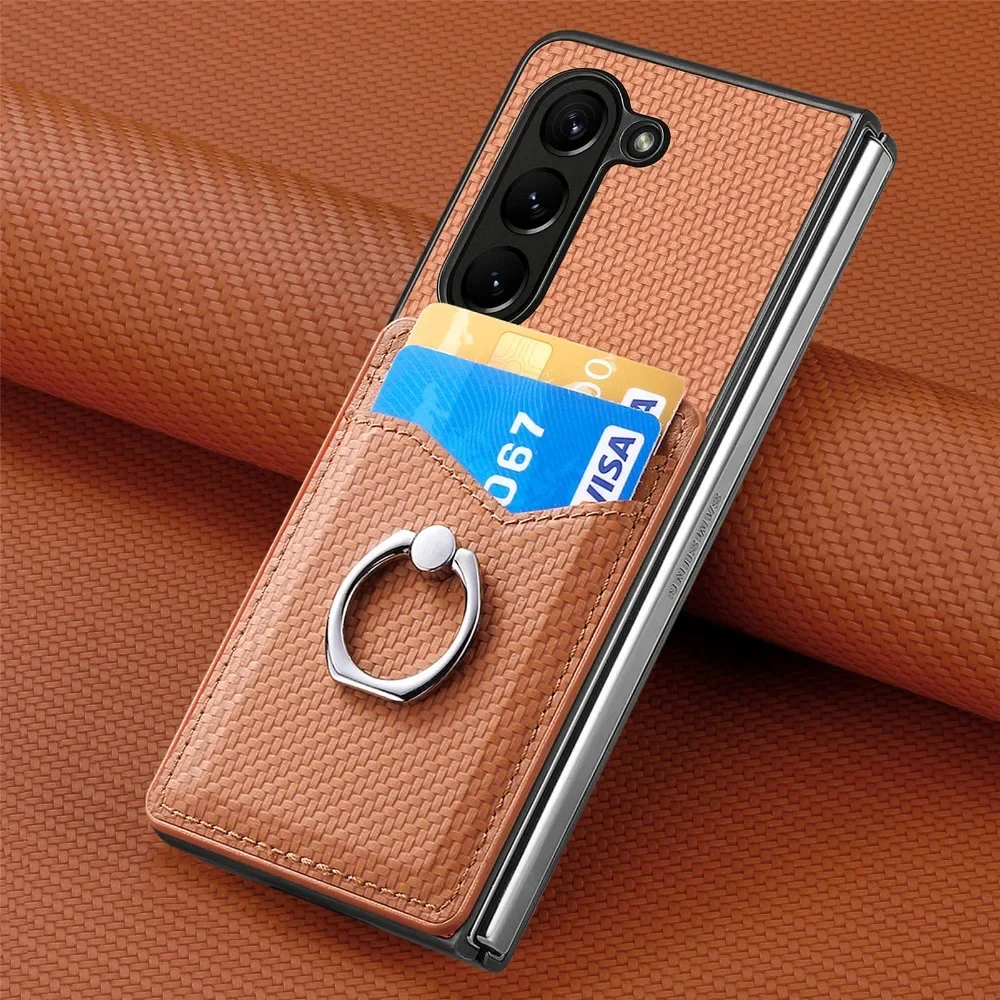 Leather Wallet Card Holder Phone Cover - กระเป๋าสตางค์หนัง PU สําหรับ Samsung Galaxy Z