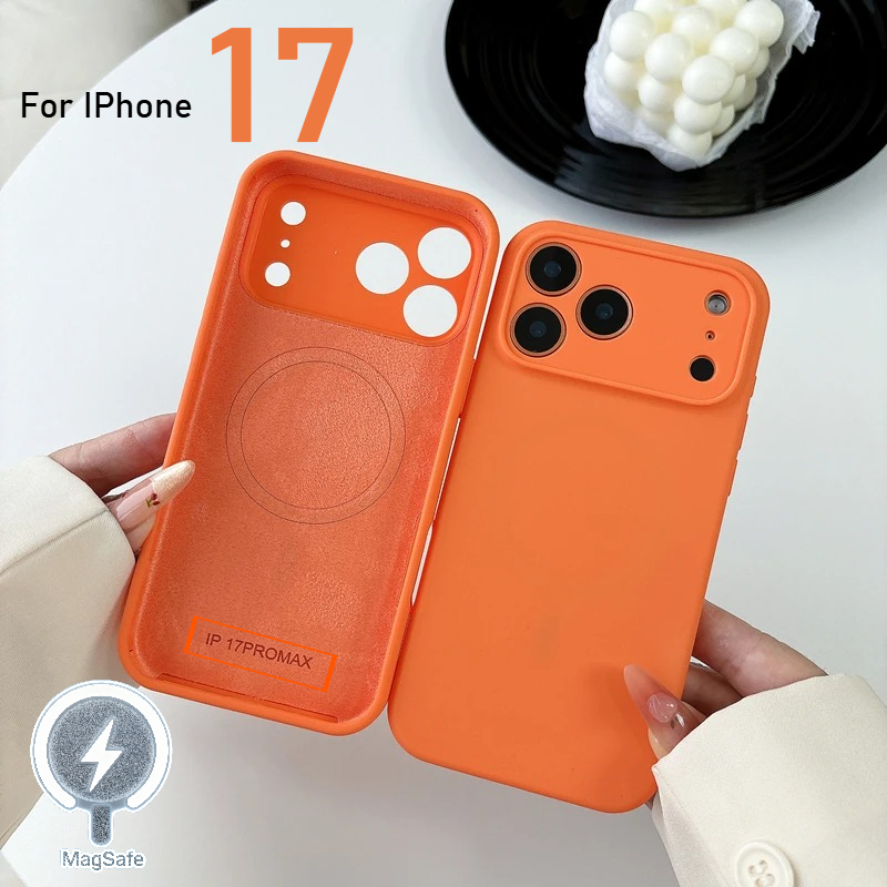 Liquid Silicone Magnetic Phone Case - เคสโทรศัพท์ซิลิโคนเหลวสีพื้นสำหรับ Magsafe iPhone 17 Pro Max