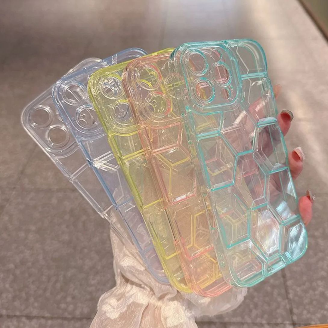 รังผึ้งเรขาคณิตฟุตบอลรูปแบบเคส - Clear Shockproof Bumper Case บทวิจารณ์และราคา