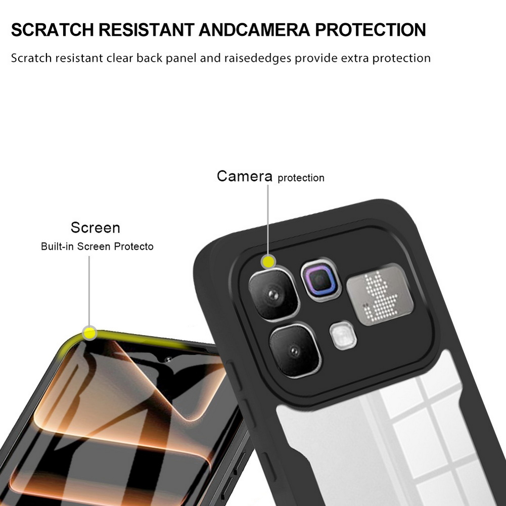 หรูหราโปร่งใส 360 องศา °   เคส - Heavy Duty 360 Full Body Protective Case บทวิจารณ์และราคา